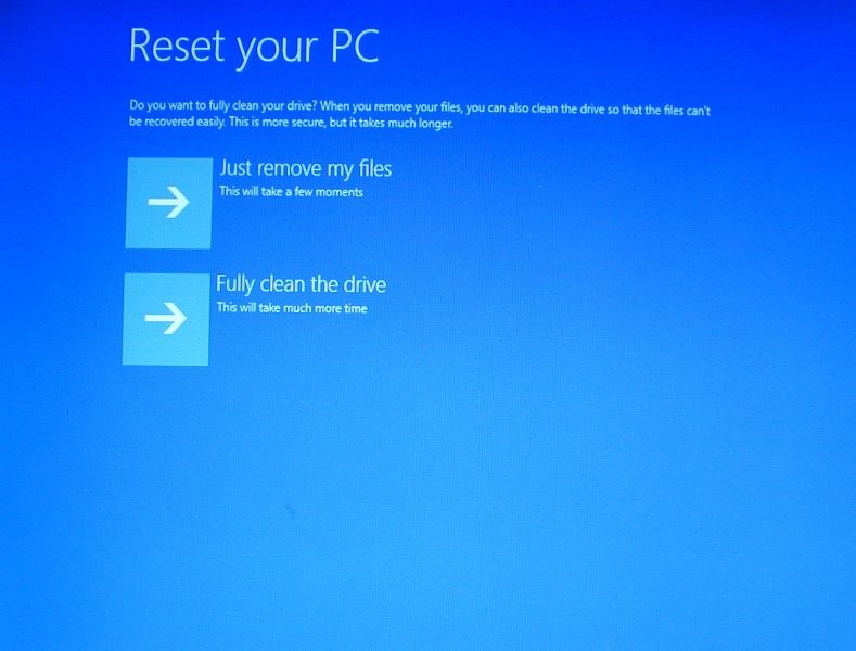  reset your pc